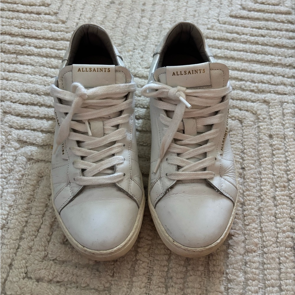 AllSaints White Leather Sneakers